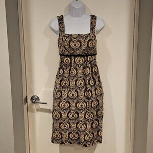 DVF Rosario Dress Black & Gold, Size 4